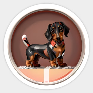 Cute Geometric Dachshund Sticker